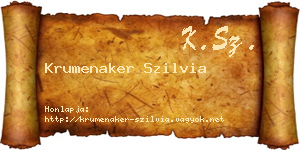 Krumenaker Szilvia névjegykártya