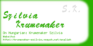 szilvia krumenaker business card
